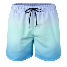 JOYSON Mens Swim Trunks Quick Dry Bathing Suits Swim Shorts with Pockets Mesh Liner Blue Purple Gradient XXL