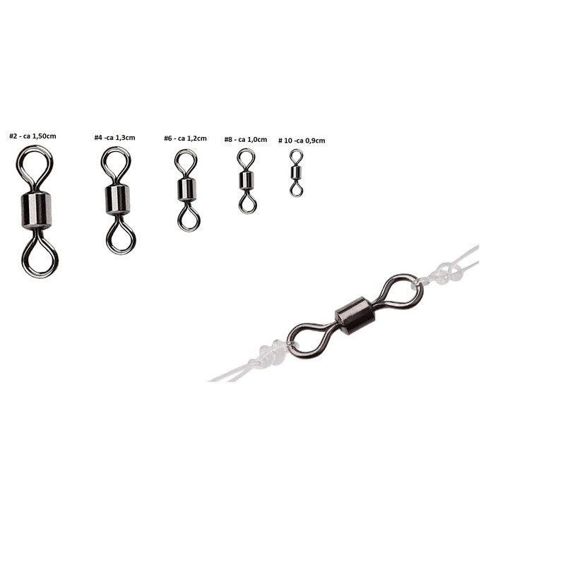 250pcs/Box Fishing Barrel Swivels Solid Rings Heavy Duty Fishing Hook