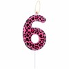 Leopard Print & Cheetah Birthday Candles - Number 6, Party