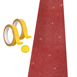 AMZQNART Carpet Runner Runway Rug, Glitter Red Carpet Runner 55 GSM Thickness (2.46 x 30Feet) for Wedding Party Hallway Rug, Christmas Xmas Thanksgiving