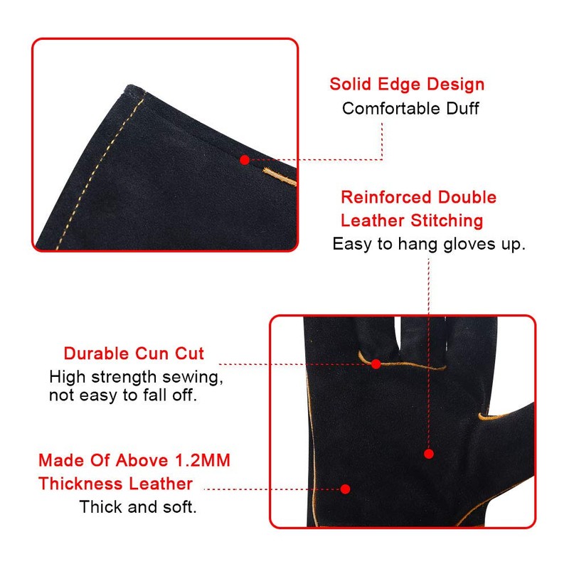 Welding Gloves, Heat Resistant Fire Proof Gauntlets, Fireside Gloves for