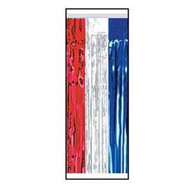 Pkgd 1-Ply FR Metallic Table Skirting (red, silver, blue) Party Accessory (1 count) (1/Pkg)