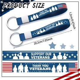 Equsion 200 Pcs Veterans Day Gift Silicone Keychain Gifts Set Military Day Party Favors Bulk Patriotic Party Decoration Supplies