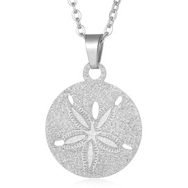 Yonhon Sand Dollar Pendant Necklace for Women