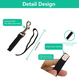 Waterproof Dog Leash, 16.5FT Waterproof Long Leash Durable PVC Coated Webbing Waterproof Training Lead Great for Medium Large Dogs Training, Swimming, Beach/Lake/Snow/Yard(Black)