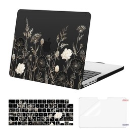 MOSISO Compatible with MacBook Pro 14 inch Case 2025 2024 2023 2022 2021 M4 M3 M2 M1 A3112 A3185 A3401 A2918 A2992 A2779 A2442 Pro Max, Plastic Hard Shell Case&Keyboard Cover&Screen Film, Retro Flower