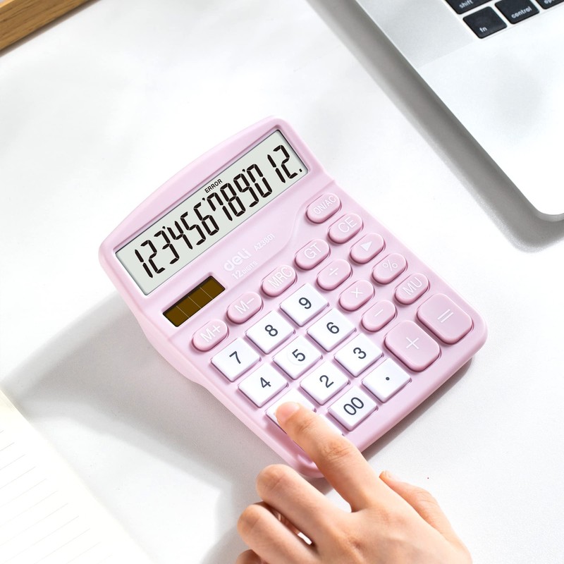 Calculator, Deli Standard Function Desktop Calculators with 12 Digit Large