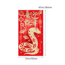CLISPEED Chinese Red Envelopes: 36Pcs Lunar New Year of The Snake Lucky Money Packets Spring Festival Hong Bao with Gold Embossed Fu Cartoon Snake Designs