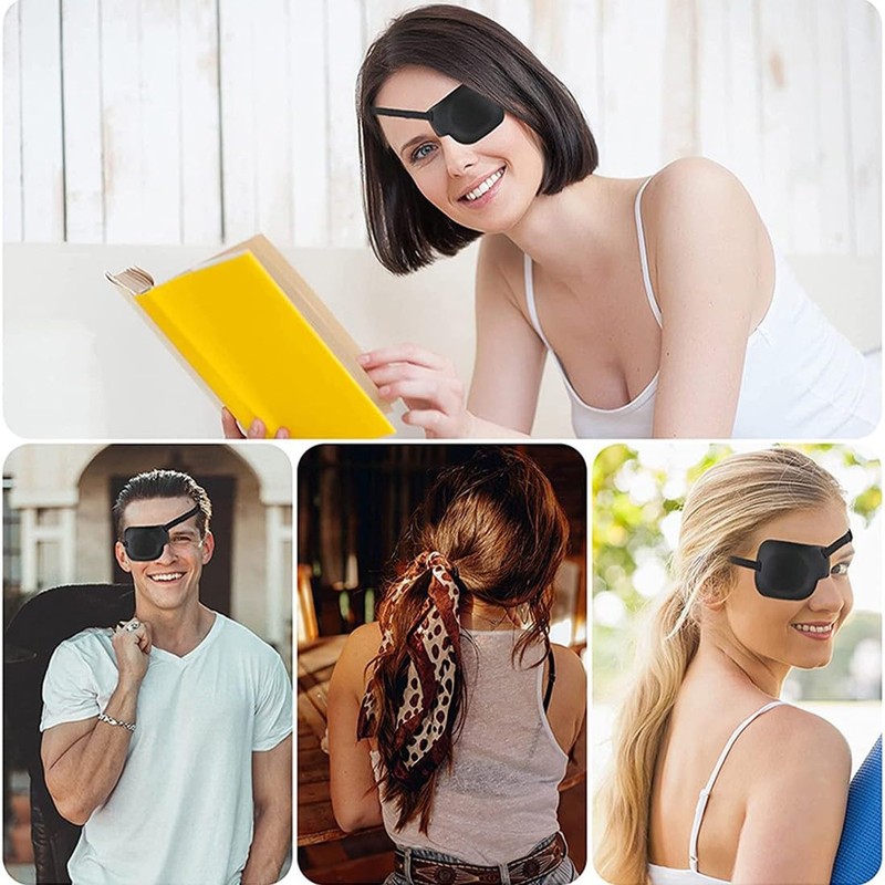 EOUIAV Pack of 2 Single Eye Patch, Adjustable Eye Mask,