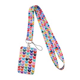 Tabanzhe Lanyard with Card Holder-Waterproof Clear ID Badge Holder and Lanyard Neck Strap for Badges ID Cards Business Cards Key Rings Office School Teachers Students