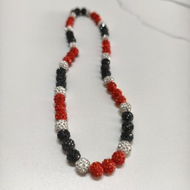 EXPHAIN EXPHAIN Orioles Baseball Necklace For Men Women Baseballer Inspired Beaded Necklaces Unisex Rhinestone Discoball Necklaces Jewelry-gift for baseball team lovers