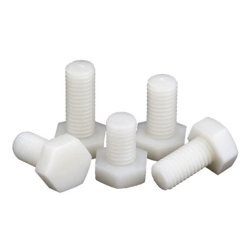 FEEIMOL Plastic Screws Nylon Hex Screws Fully Threaded Machine Screws