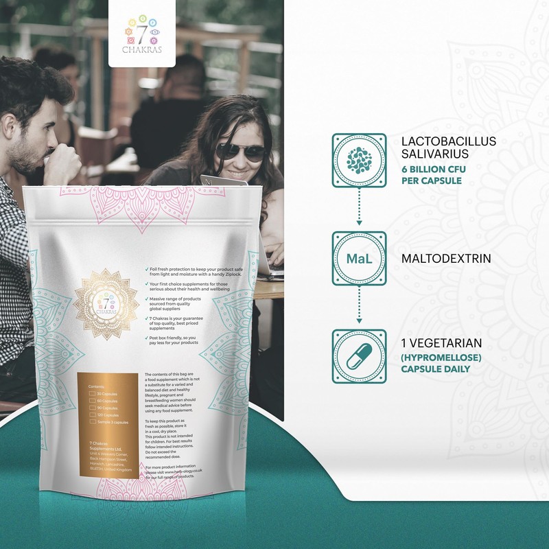 7C Lactobacillus Salivarius | 60 High Strength L Salivarius Capsules