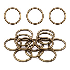 Swpeet 60Pcs Heavy Duty 5/4 Inch - 32mm Bronze Multi-Purpose Metal O Ring Metal Rings for Hardware Bags Ring Hand DIY Accessories Keychains Belts and Dog Leas (Bronze, 5/4 Inch)