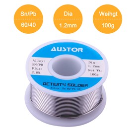 AUSTOR 60-40 Tin Lead Rosin Core Solder Wire for Electrical Soldering (1.2mm, 100g)