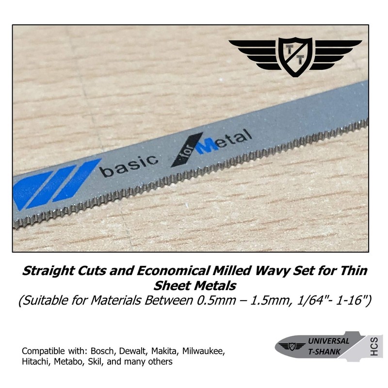 25 x TopsTools T118G 91mm Jigsaw Blades Designed for Metals