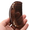 One Piece Smooth Sandalwood Wooden Hair Comb Half Moon Shape