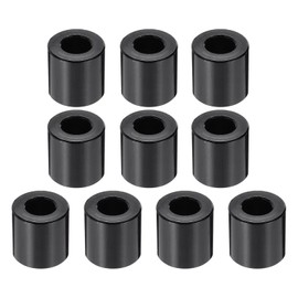 PATIKIL 10pcs M6 Aluminium Spacers, 1/4" ID x 1/2" OD Round Standoff Spacer, Unthreaded Metal Spacers for 1/4" M6 Screws Bolts, Black 1/2" Length