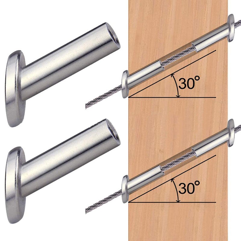 (20 Pieces) 316 Stainless Steel Marine Grade Angled Cable Railing