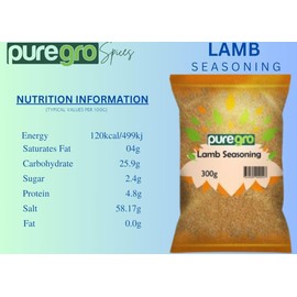 Puregro Lamb Seasoning 300g | PACK OF 1| Expertly Blended Rosemary, Onion & Garlic Powder | Perfect For Lamb Chops, Soups, Salads & Stuffing | Premium Quality Product by Puregro.