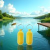 aoukoslt 2-Pack Floating Keychains for Water Sports - High-Visibility Yellow