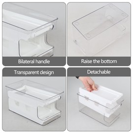 Vadidiya 2-Layer Stackable Soda Can Storage Organizer, Rolling Soda Can Dispenser for Refrigerator, Cabinet, Pantry