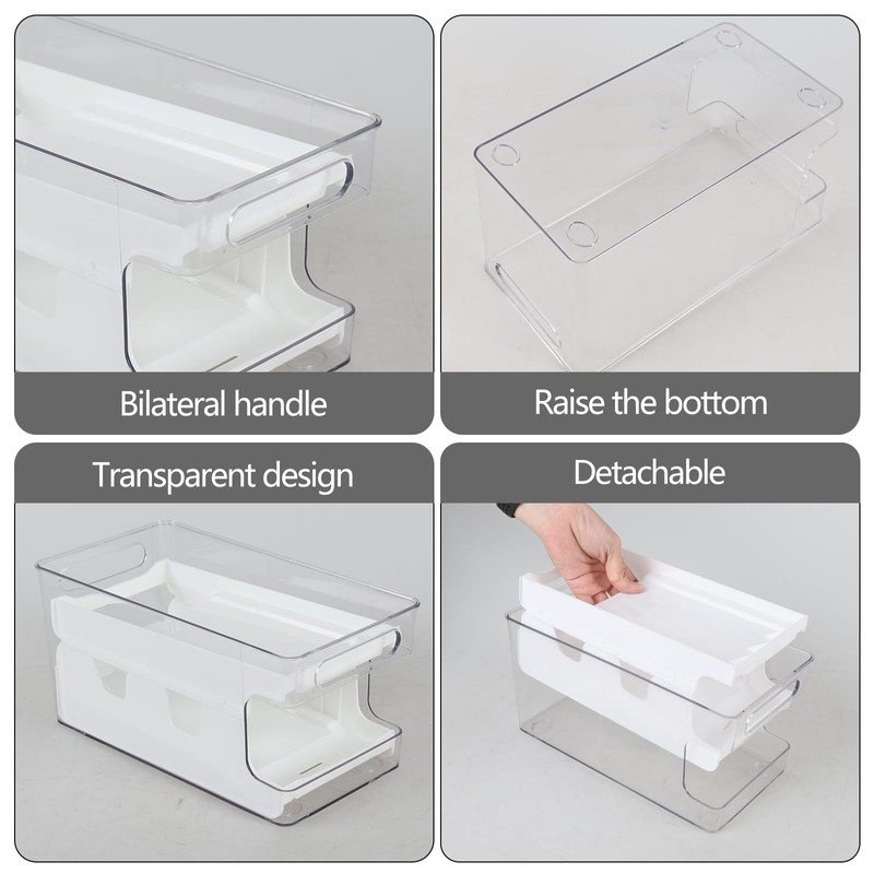 Vadidiya 2-Layer Stackable Soda Can Storage Organizer, Rolling Soda Can