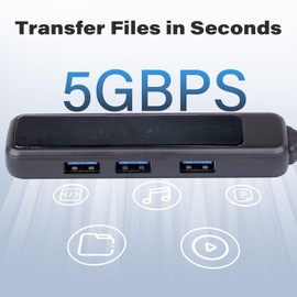 XuanGui 4 puertos USB/USB C Hub, adaptador multipuerto USB C ultradelgado portátil con divisor USB A, extensor USB para computadora portátil, PC (2 piezas)