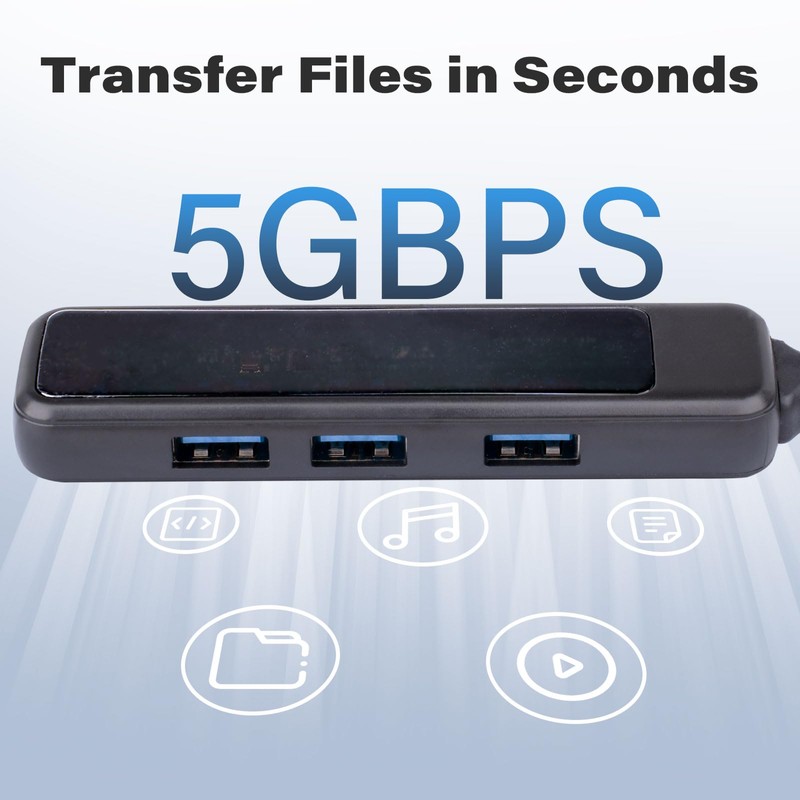 XuanGui 4 puertos USB/USB C Hub, adaptador multipuerto USB C