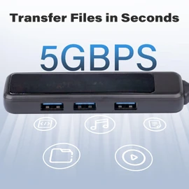 XuanGui 4 puertos USB/USB C Hub, adaptador multipuerto USB C ultradelgado portátil con divisor USB A, extensor USB para computadora portátil, PC (2 piezas)