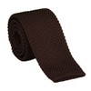 Secdtie Men Classic Solid Color Dark Brown Woven Silk Tie