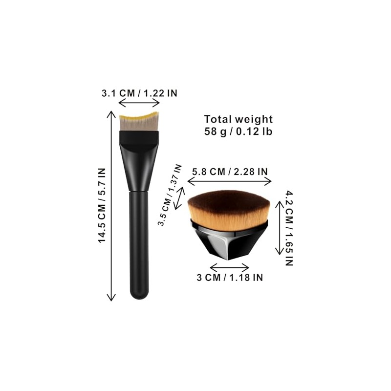 Kit Brochas Hexagonales Media Luna Base Maquillaje Corrector Crema Líquida