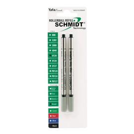 Schmidt 8120 Long Capless Rollerball Refill Broad Point 1.0mm, Black, 2 Pack Blister (SC58129)