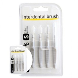Dental I-Type Interdental Brush 4-Pack S Size for Orthodontics Bad Breath Removal 3ea