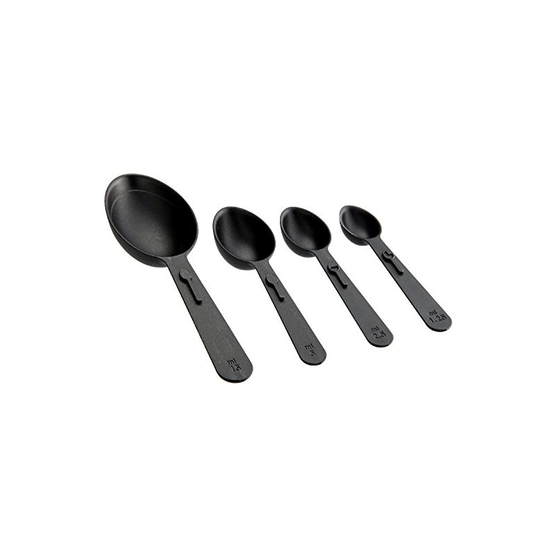 FACKELMANN Messlöffel-Set 4teilig, Kunststoff, schwarz, ca. 9-13,5cm