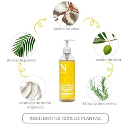 Dr. Natural Shampoo y Jabón Líquido para Cuerpo Bebés y Niños | Natural, Orgánico, Sin Sulfatos y Parabenos e Hipoalergénico | Hecho de Plantas Con Ac