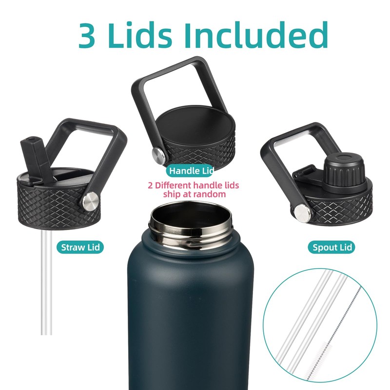 Konokyo 40oz Insulated Water Bottle Sport Stainless Steel Water Bottles