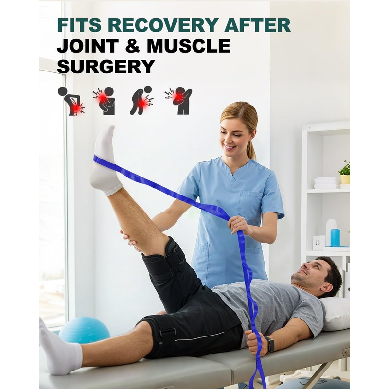 Trideer Non-Elastic Stretching Strap with Loops for Physical Therapy &