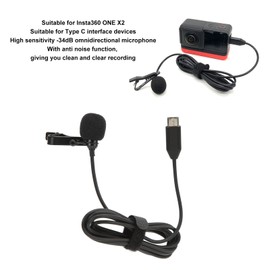 Goshyda Lavalier-Mikrofon, Typ C HiFi Sound Ansteckmikrofon Noise Cancelling Omnidirektionales Mikrofon, für Insta360 ONE X2, für Smartphones mit USB C