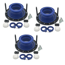One N Done Toilet Flange Repair Kit - Toilet Kit For Low or Broken Flange. Toilet Wax Ring Replacement Kit W/Toilet Flange Extender Kit, Easy Toilet Bolts, & Toilet Caps For Bottom of Toilet. 3X