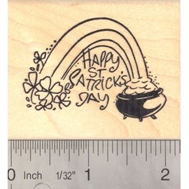 Happy St. Patrick's Day Pot of Gold Rubber Stamp