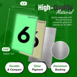 House Numbers for Outside Light Up Solar - Solar House Numbers for Outside on Mailbox or Sign - Glow In The Dark Lighted Number 6 - Illuminated for Easy Address Discovery