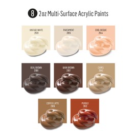 FolkArt Multi-Surface Skintone Acrylic Craft Paint Kit, 11 Piece Set Featuring 8 Satin Finsh Colors and 3 Premium Paintbrushes, PROMOSKNTN12