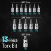 Bates- Torx Bit Socket Set, 13 Pieces Set with Case,