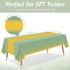 LANLISA Sage Green and Gold Tablecloth Party Decorations 6 Pack,
