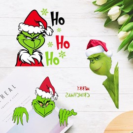 RmKbe 3pcs Christmas Green Monster Car Sticker Funny Christmas Car Decorations Automobile Truck Window Decal Christmas Decorations Stickers for Car Window