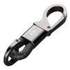 SKIPPER 8747 Keyring Carabiner with Ring and D-Clip, Leatherette stainless