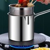 Stainless Steel Deep Fryer Pan Durable Portable Mini Long Handle