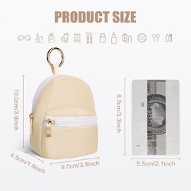 Playexen Mini Backpack Keychain, Cute Cosmetic Bag for Purse, Small Coin Pouch Lipstick Bag for Girls Women Daily Use (Pink)