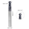 sourcing map Ball Nose End Mill 3mm Tip Radius Solid